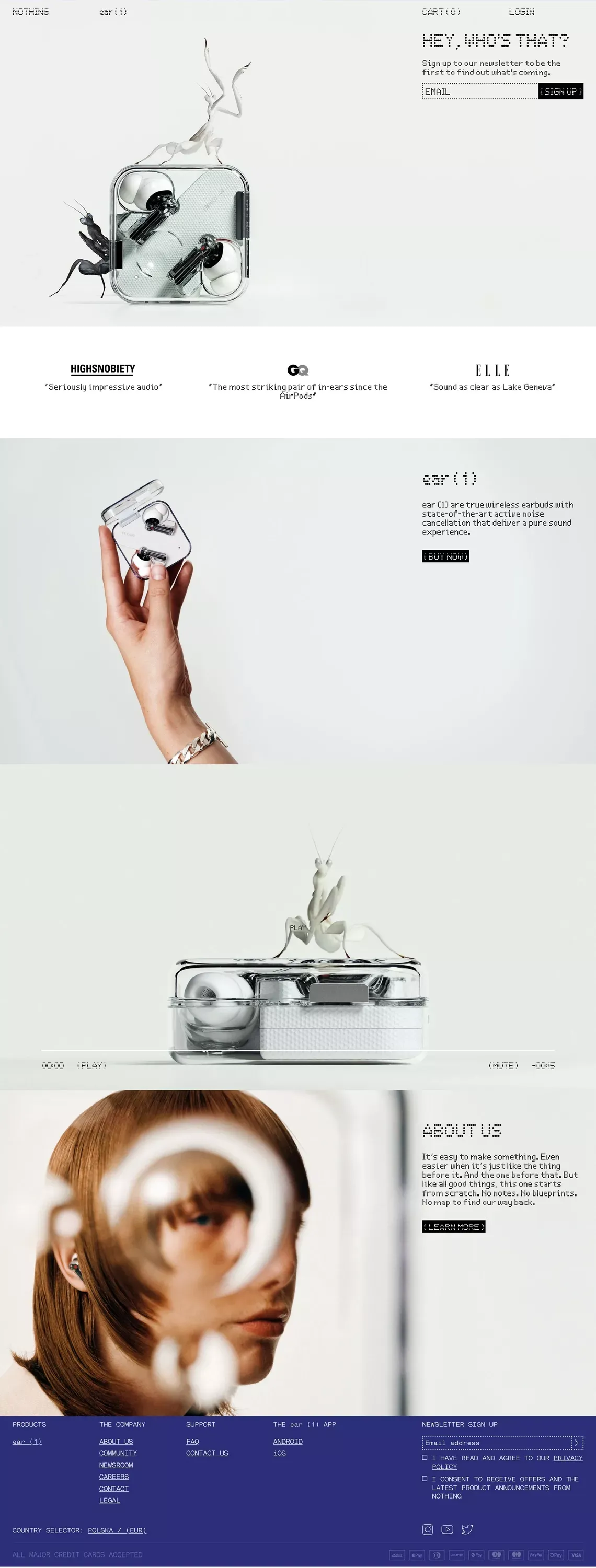 Nothing - Ecommerce design