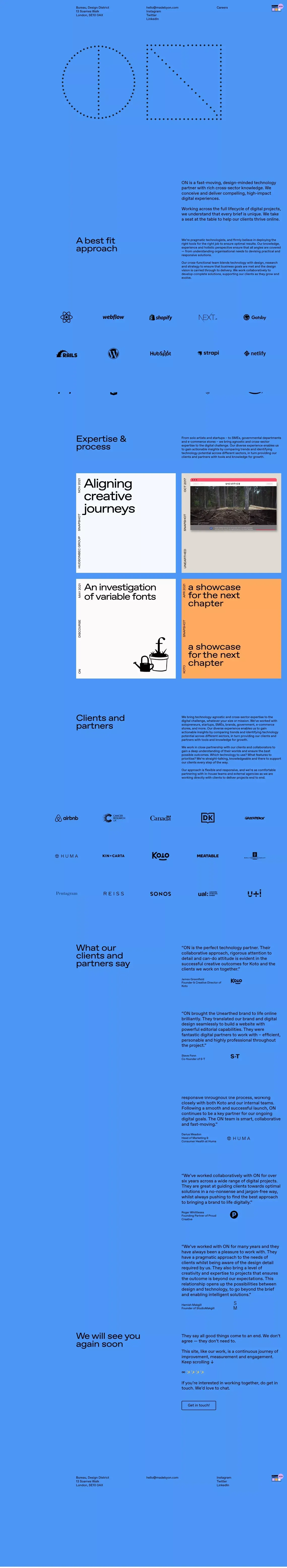 ON - Portfolio design