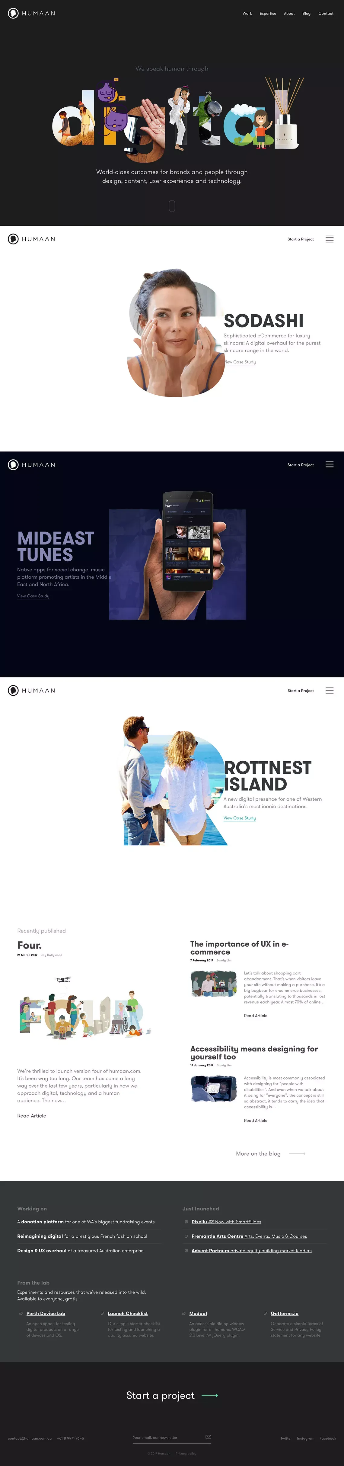 Humaan: World-class digital products for forward thinking brands - Portfolio design