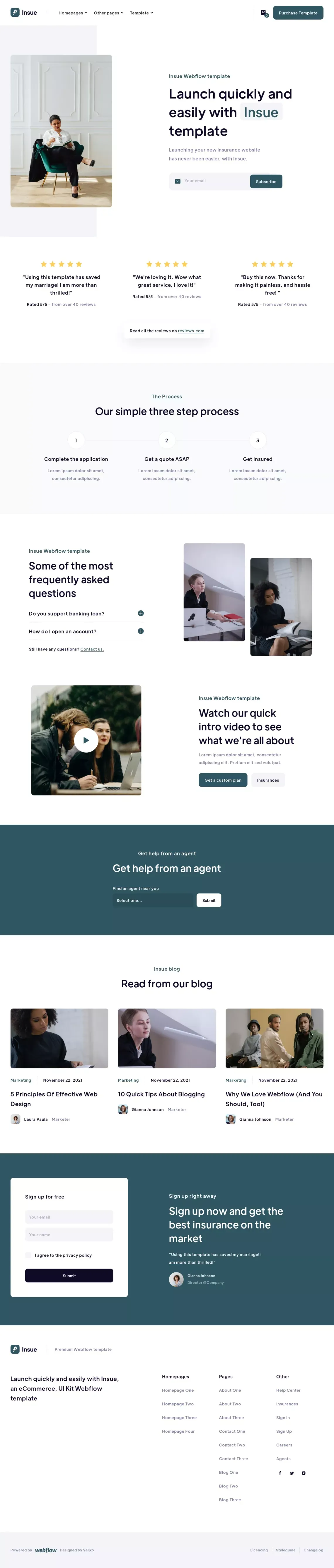 Insue - Webflow Website Template - Template design