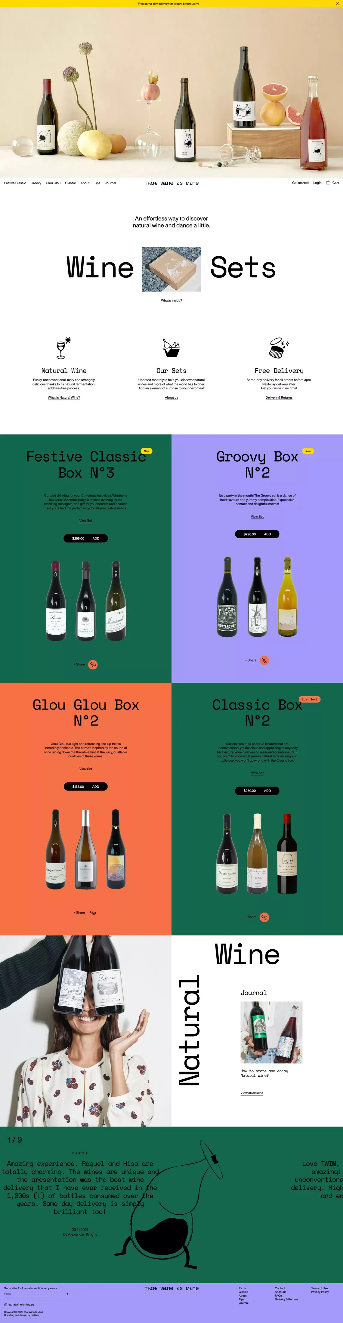 Natural wine shop in Singapore - Buy natural, organic, biodynamic wine sets - Ecommerce design
