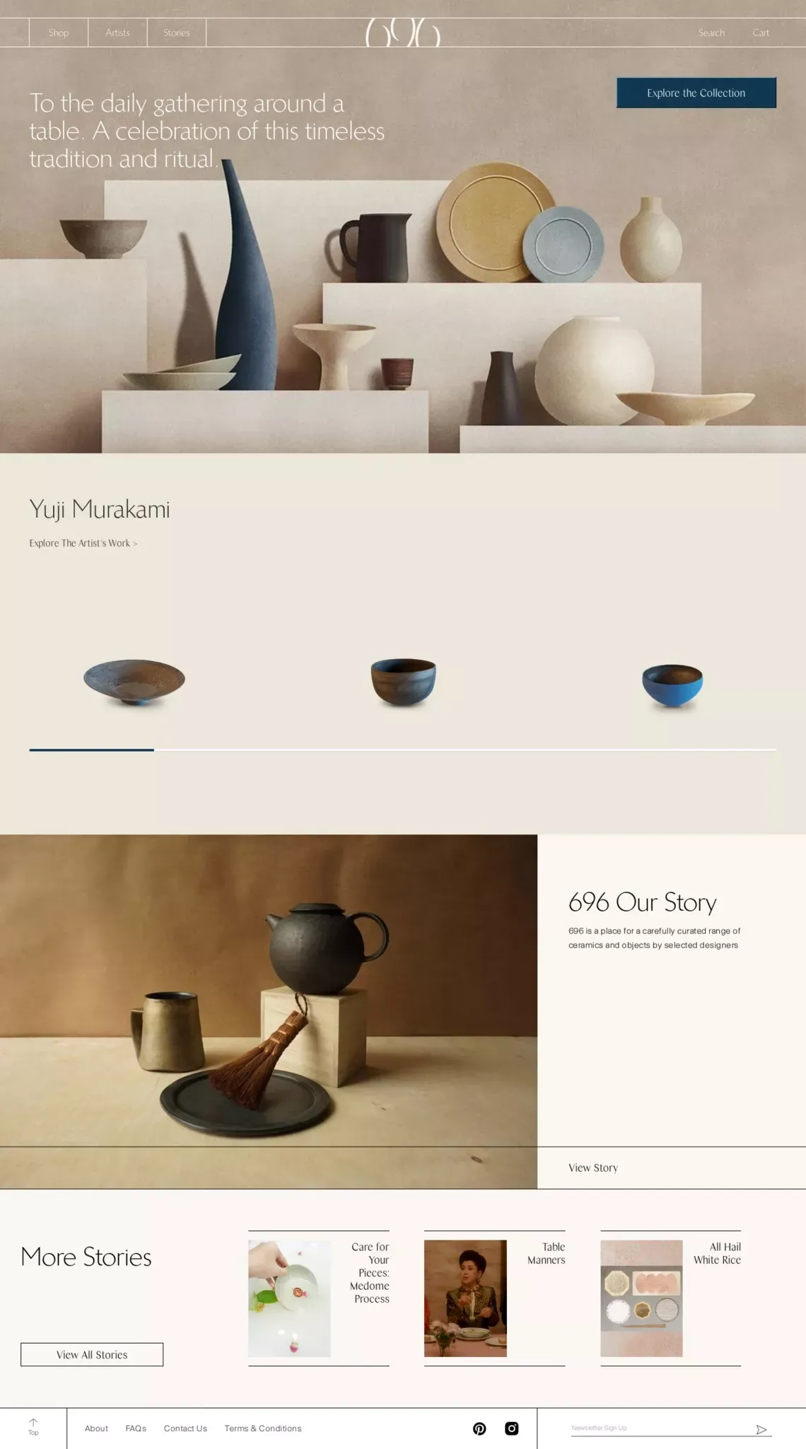 696 NYC | A place for carefully curated objects by Japanese craftsmen - Ecommerce design