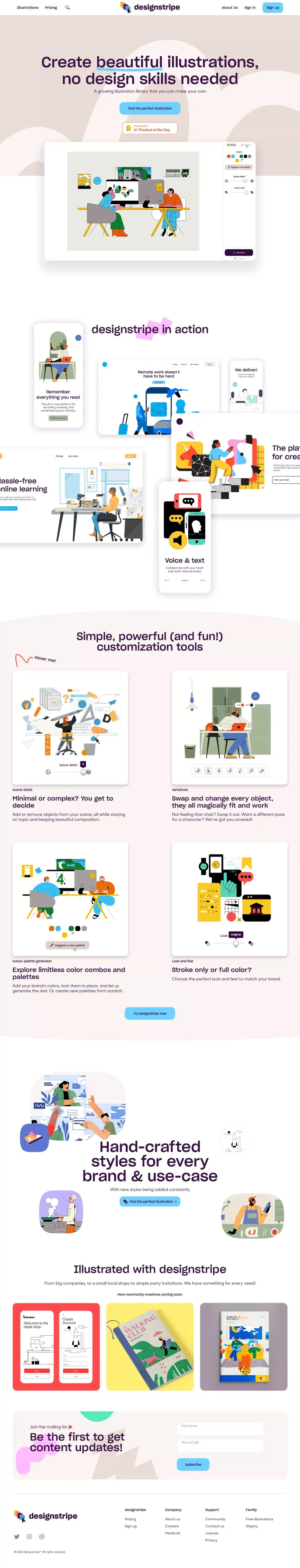designstripe | Create & customize beautiful illustrations - Landing design