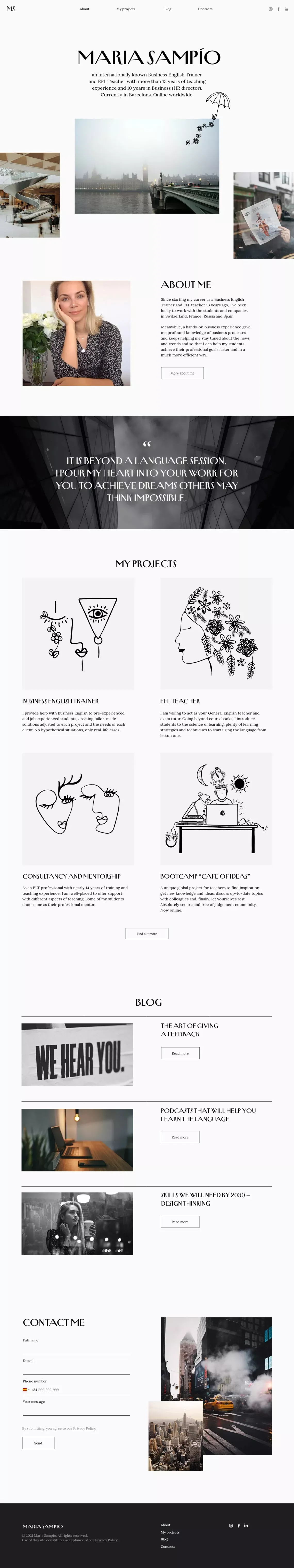 Maria Sampío - website design