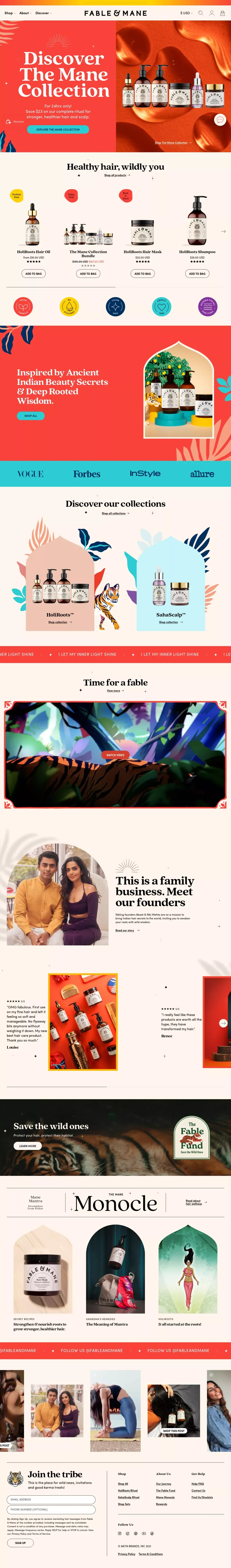 Fable & Mane | Ancient Indian Rituals For Healthier, Stronger Hair - Ecommerce design