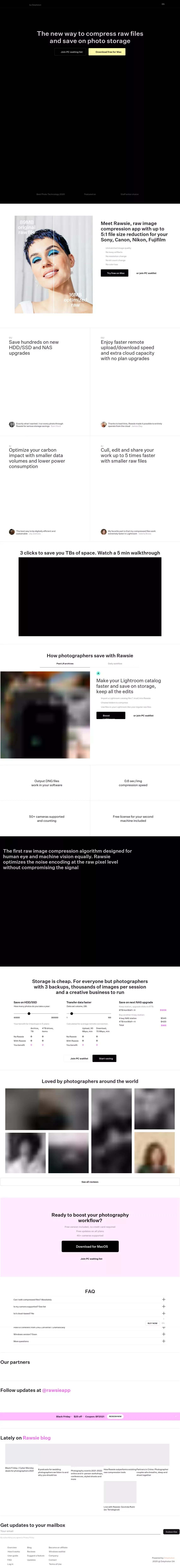 Rawsie – Reduce RAW image file size by up to 80% - website design