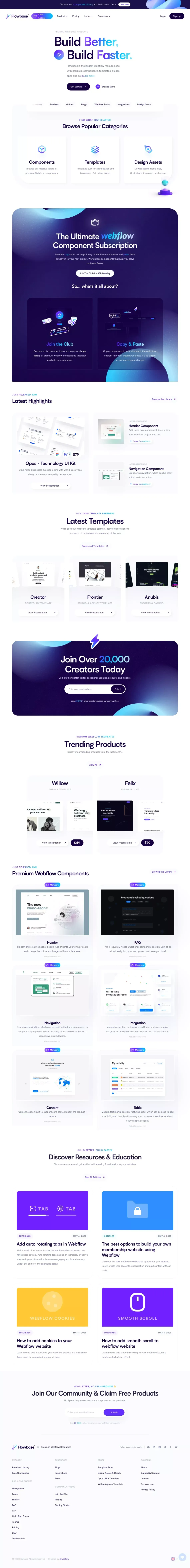 Flowbase | Webflow Templates, Components & Guides - website design