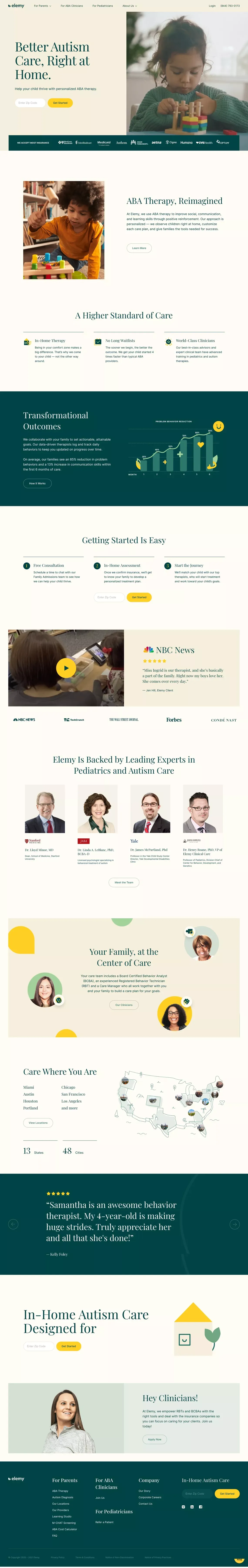 Elemy | Autism Care for All - Landing design