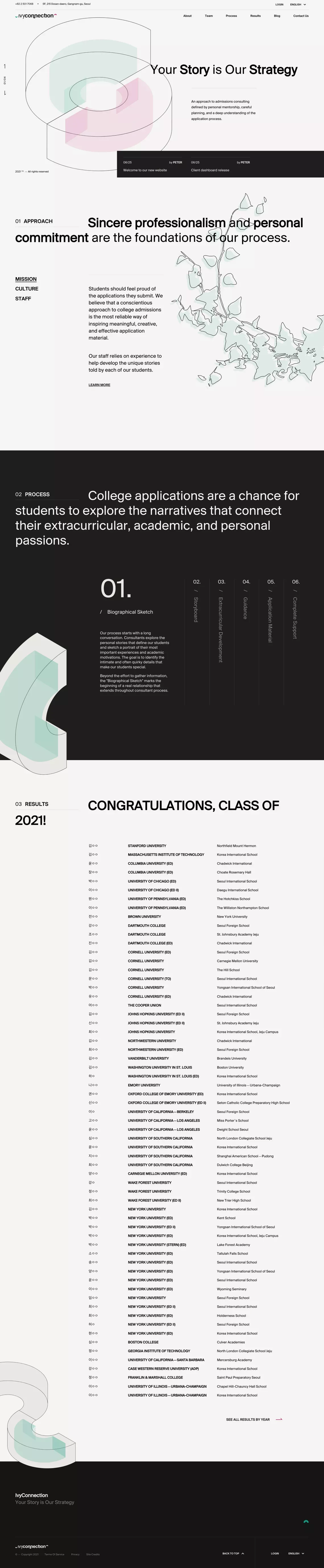 IvyConnection | Homepage - Portfolio design