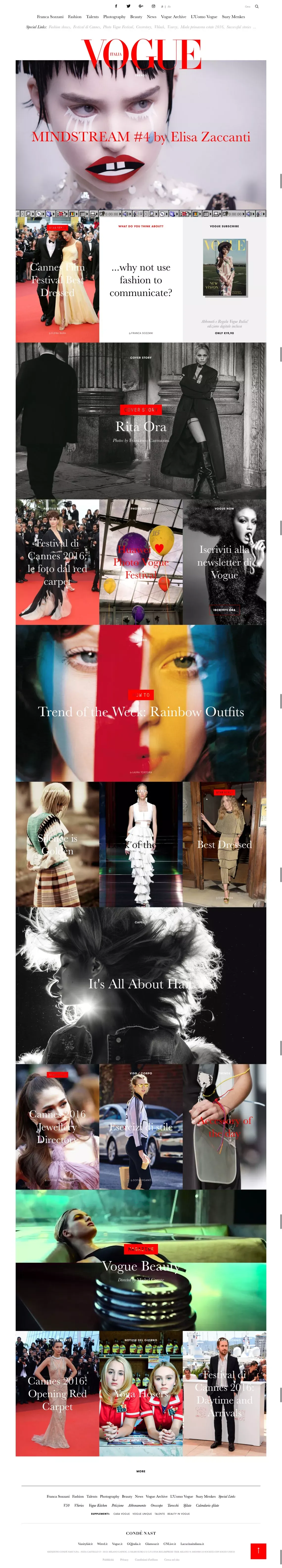 Vogue.it - Moda, Sfilate, Tendenze e Bellezza - Blog design