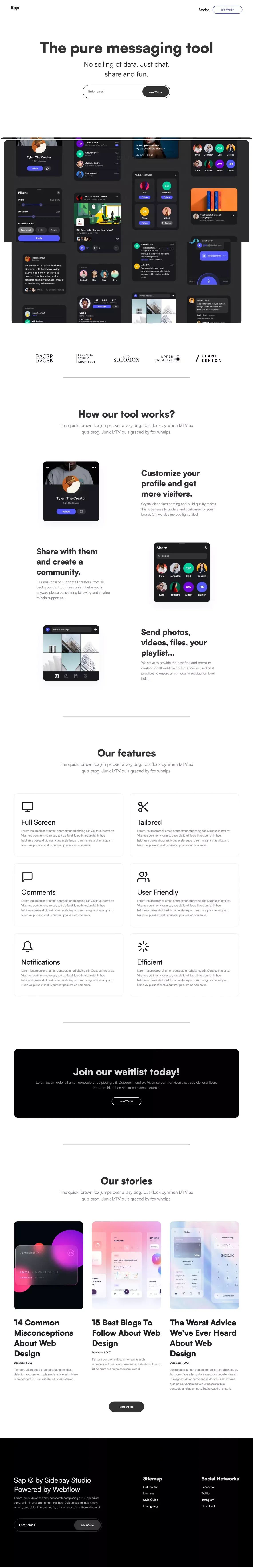 Sap - Webflow Website Template - Template design