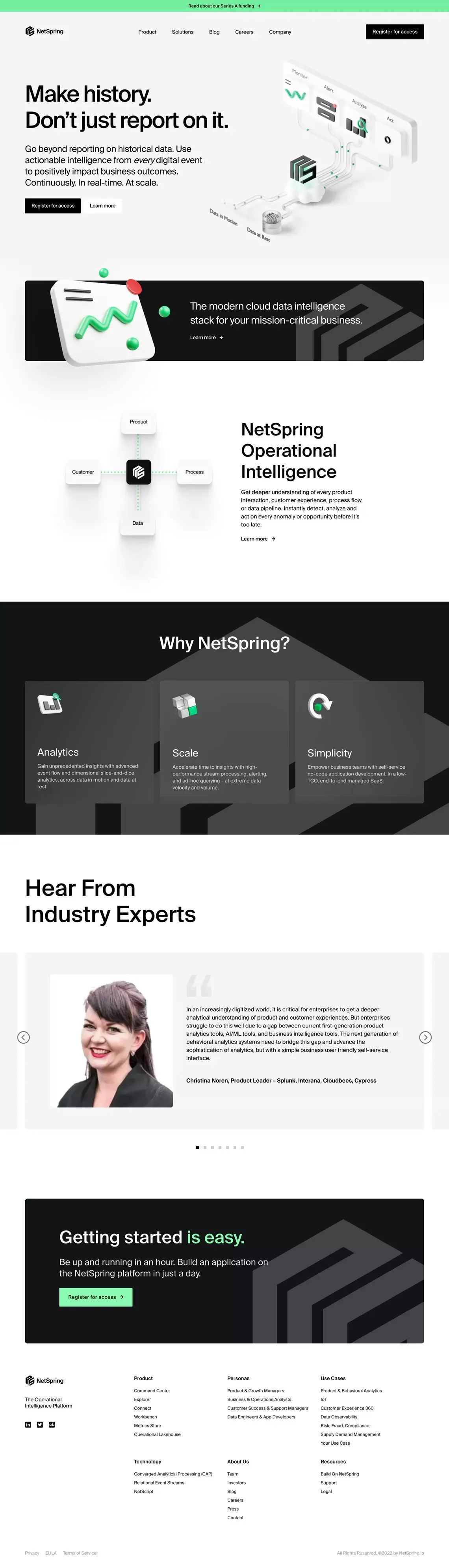 NetSpring | The Operational Intelligence Platform - Landing design
