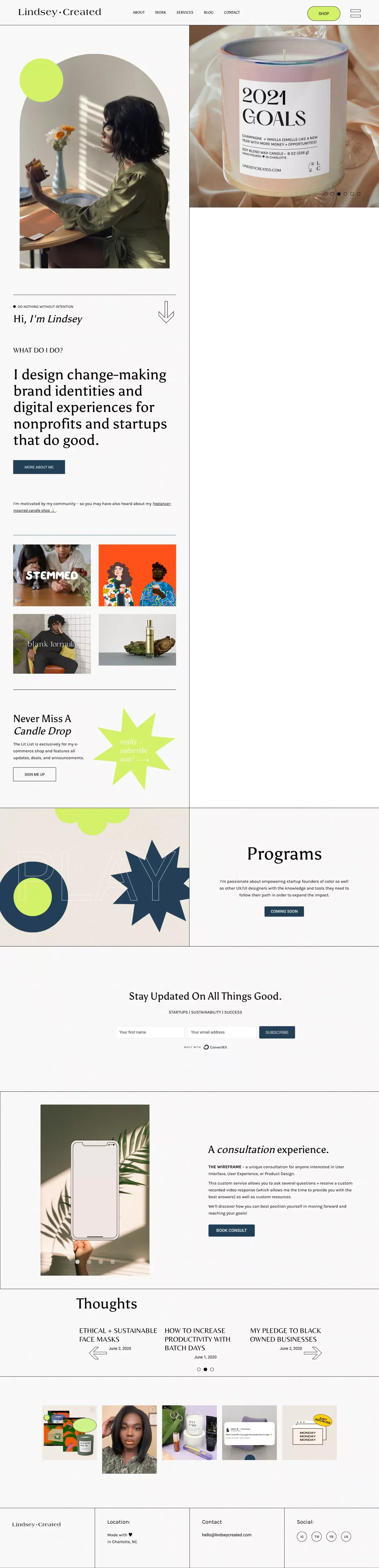 Home | Lindsey Created - Portfolio design