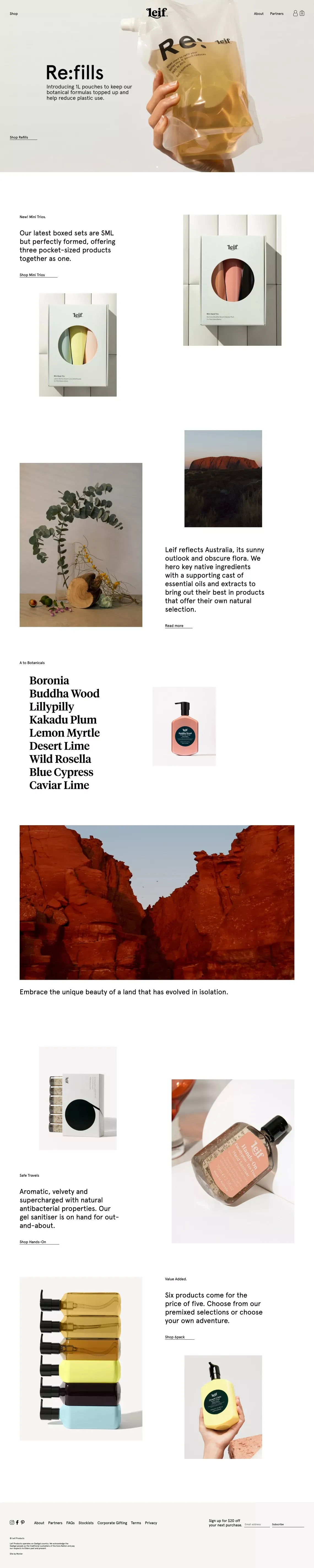 Leif Products - Ecommerce design