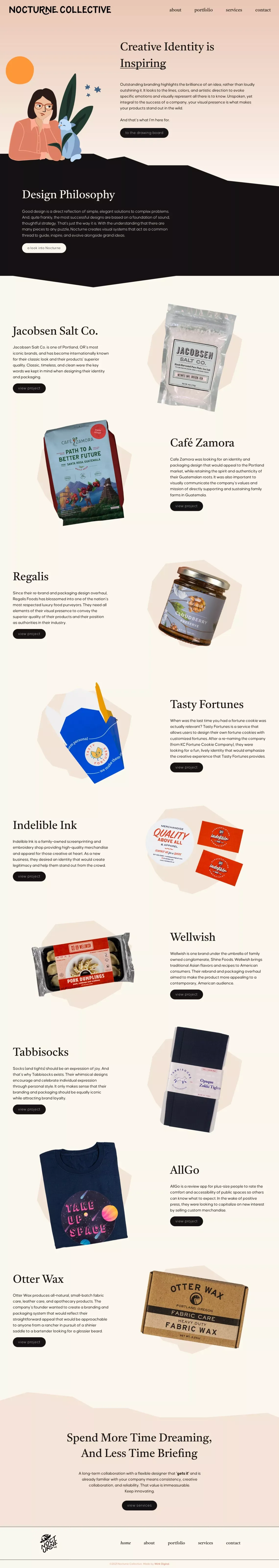 Nocturne Collective - website design