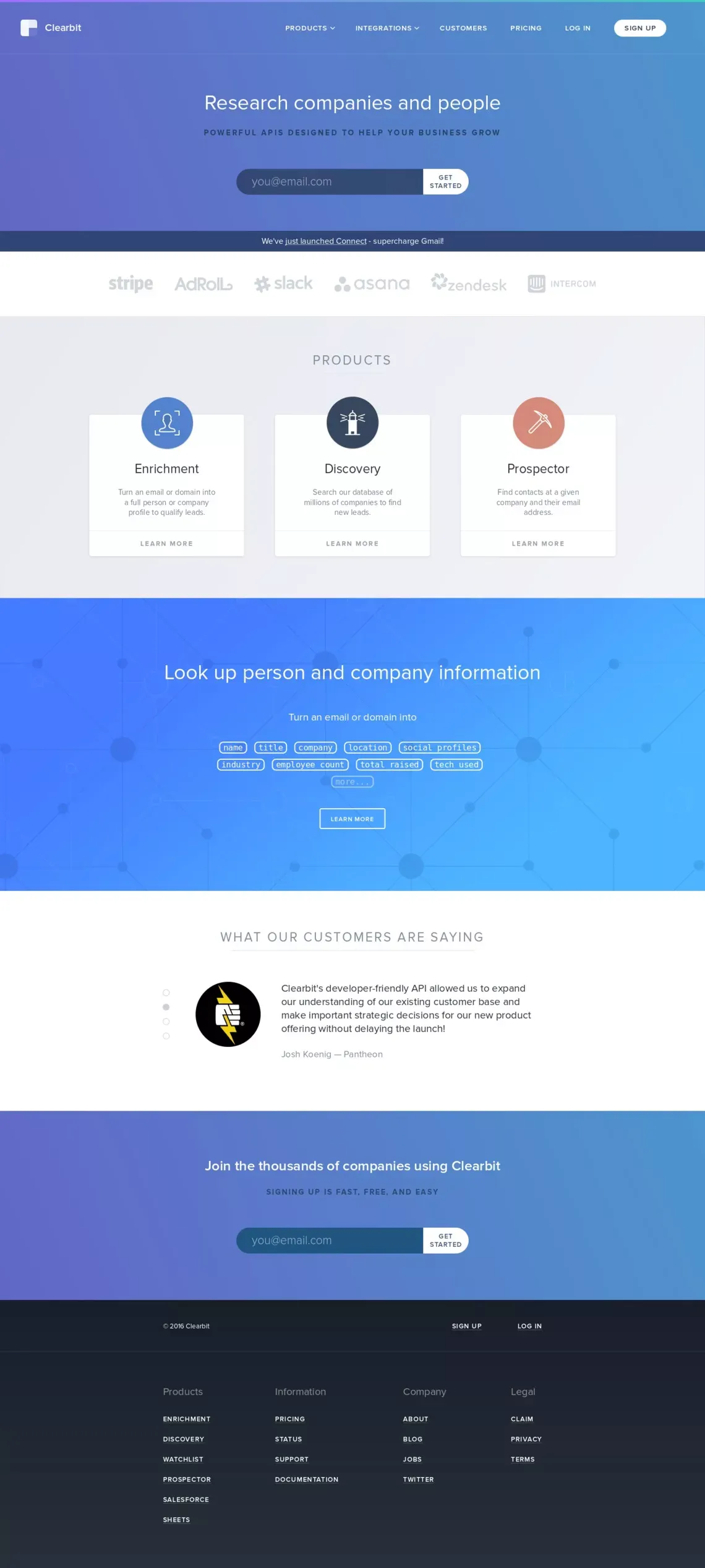 Clearbit - Landing design