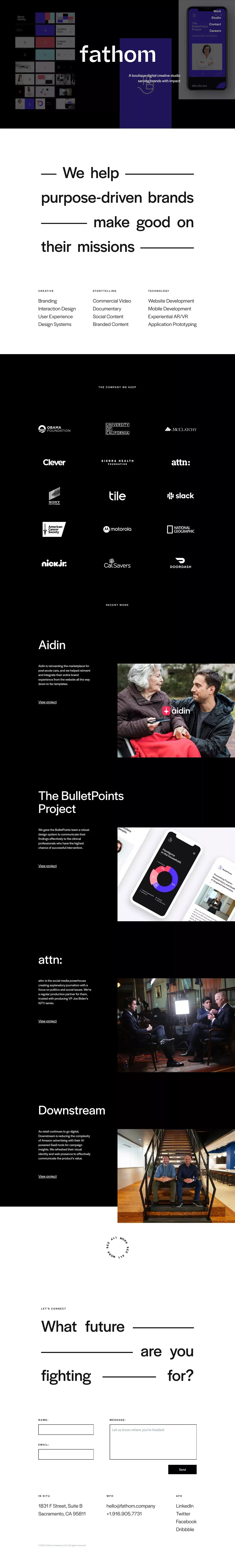 Fathom - Portfolio design