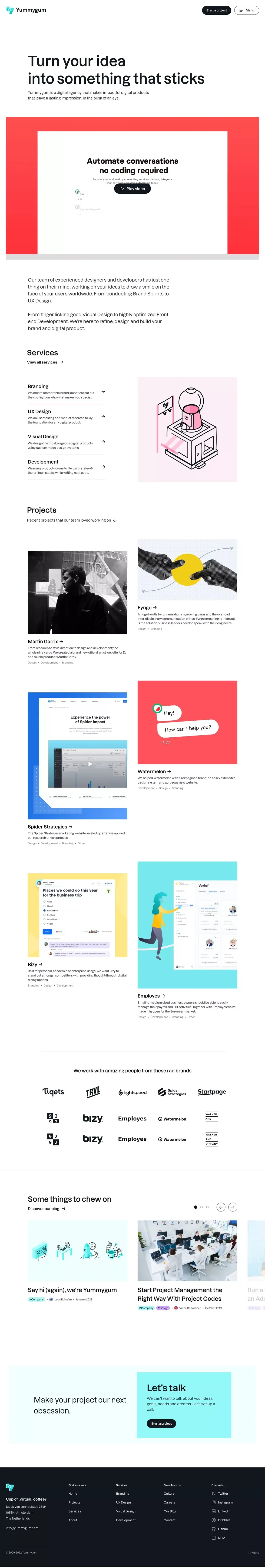 Yummygum ◦ Digital agency from Amsterdam - Portfolio design