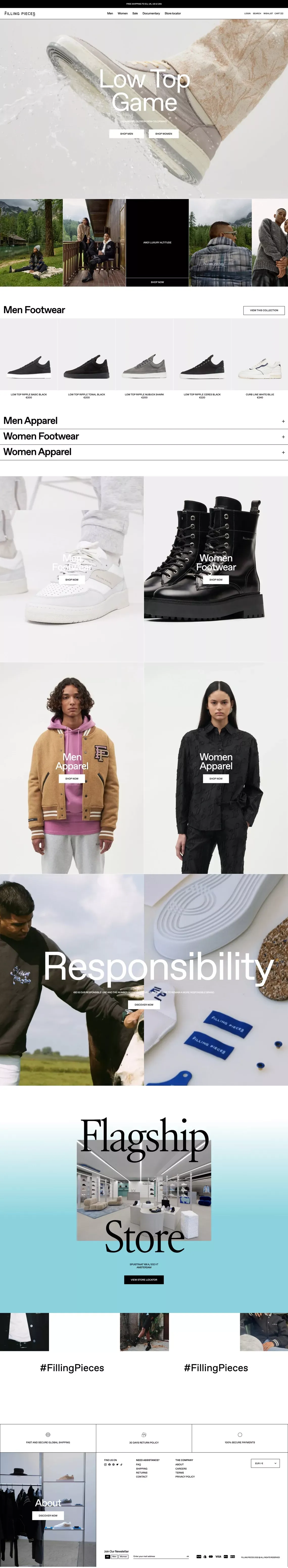 Filling Pieces® Official Webshop - Ecommerce design