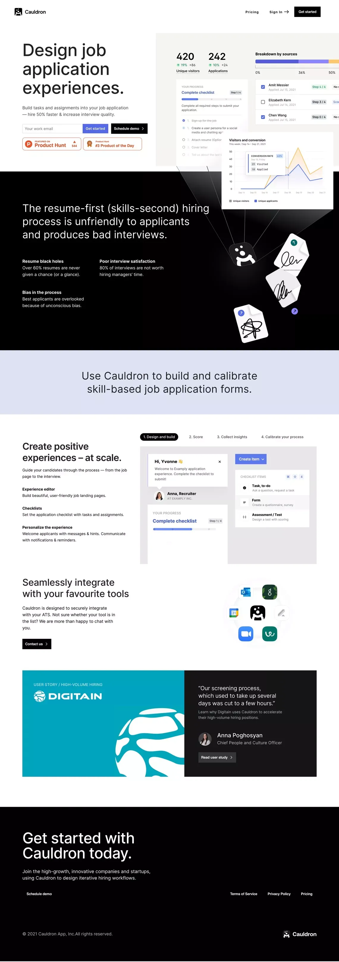 Cauldron - Landing design