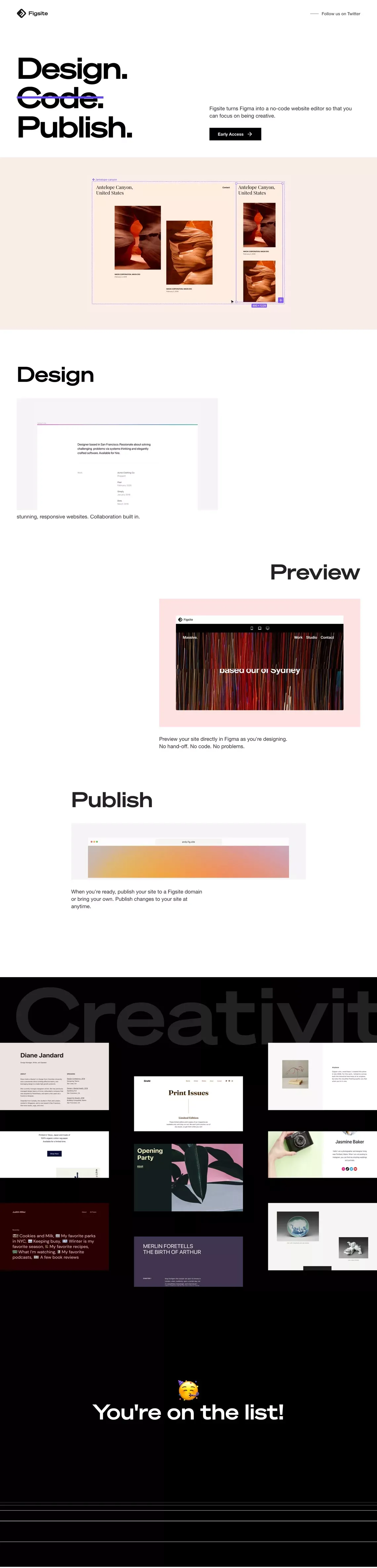 Figsite - Figma Plugin - Landing design