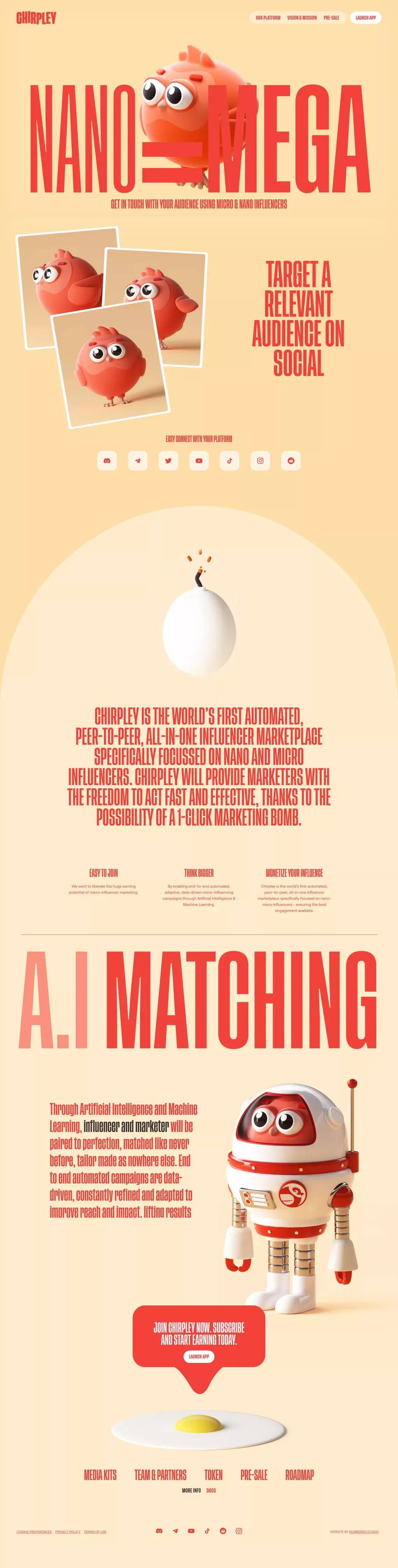 Chirpley - A different approach to marketing - Landing design