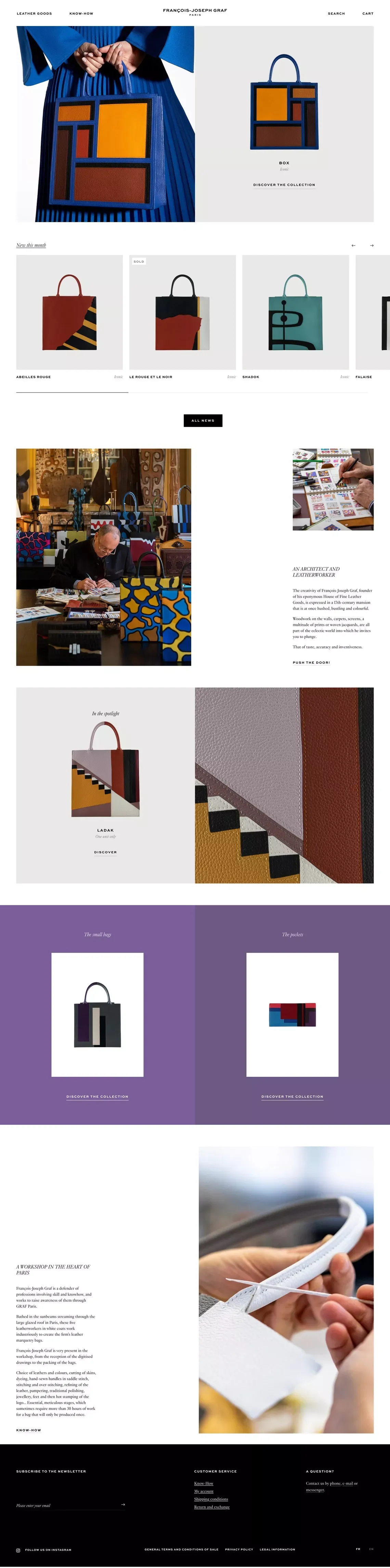 Boutique en ligne Graf Paris - Ecommerce design