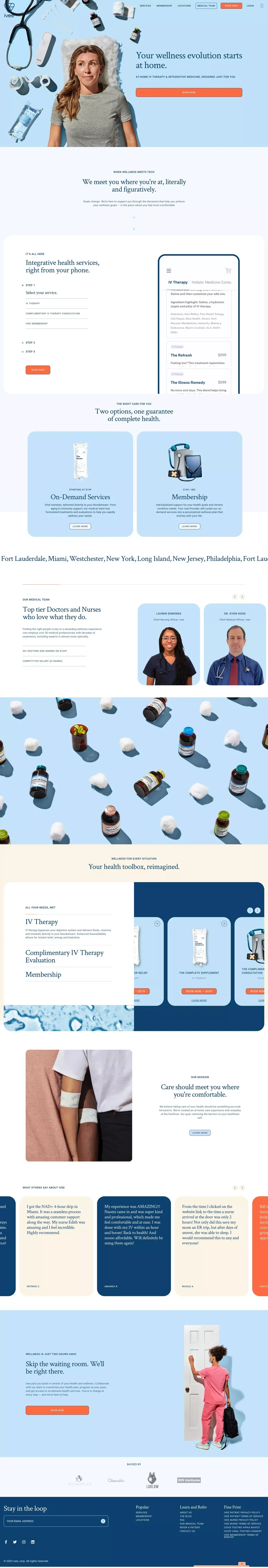 ivee | Integrative Health, Delivered - Landing design