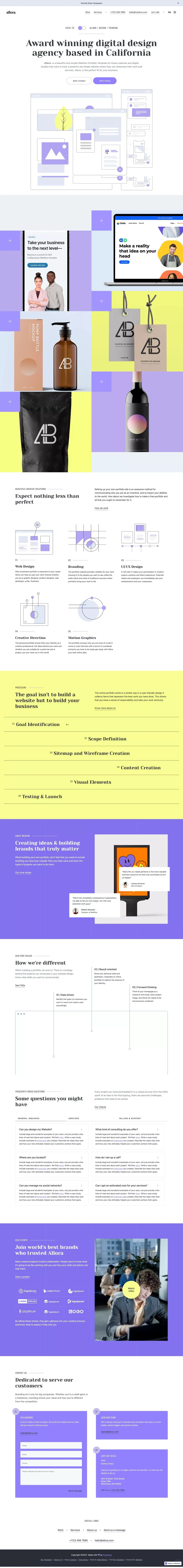 Allora - Webflow Website Template - Template design