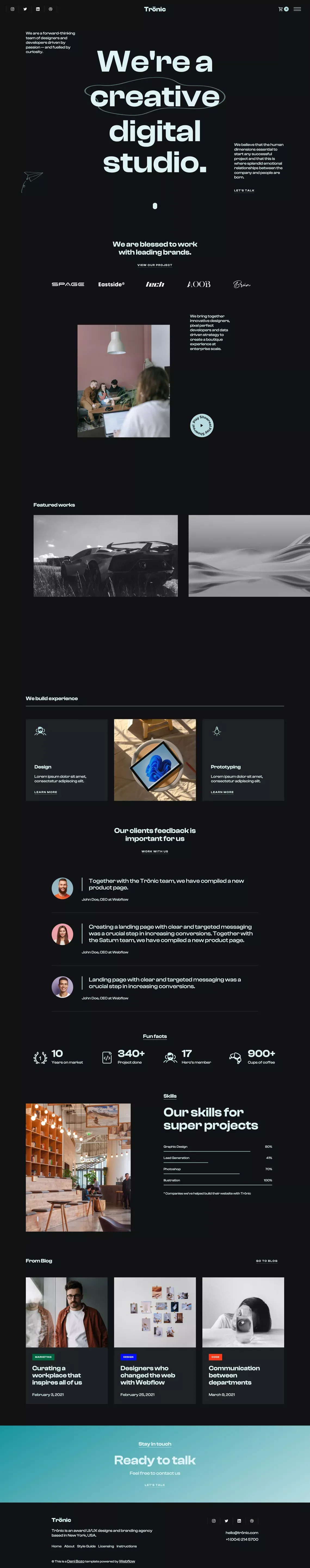 Trönic - Webflow Website Template - Template design