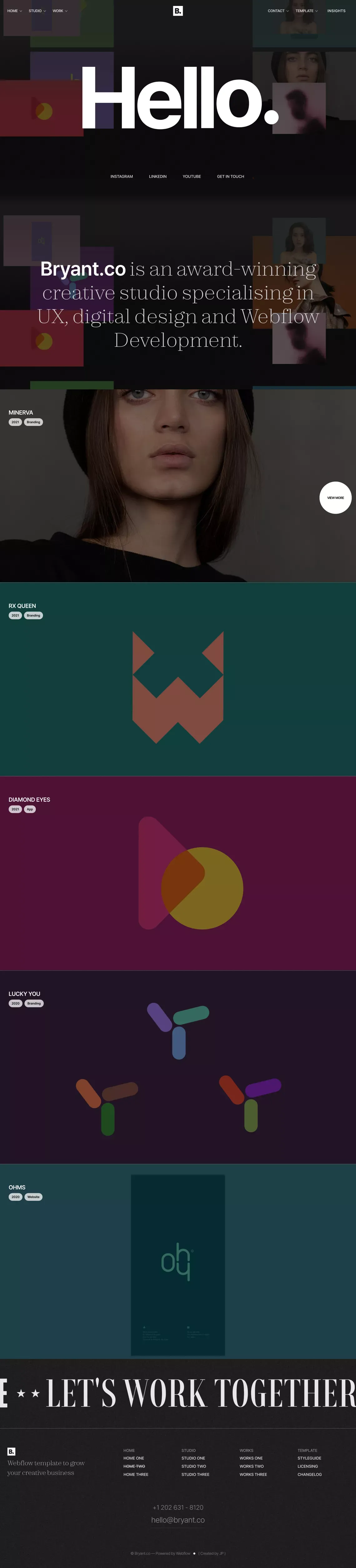Bryant - Webflow Website Template - Template design
