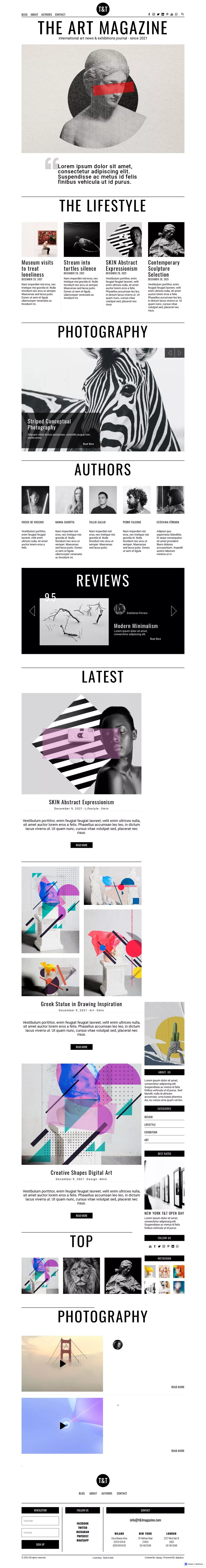 T&T - Webflow Magazine Template - Template design