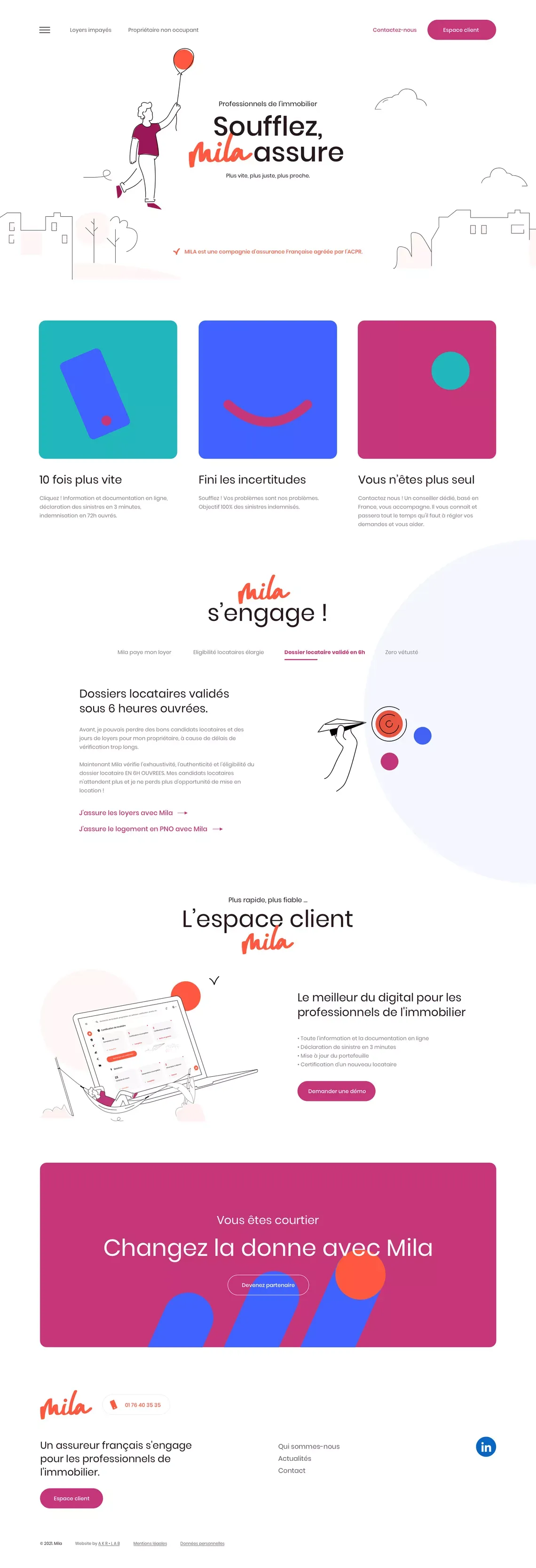 Mila – Assurance de l'immobilier et des loyers impayés - website design
