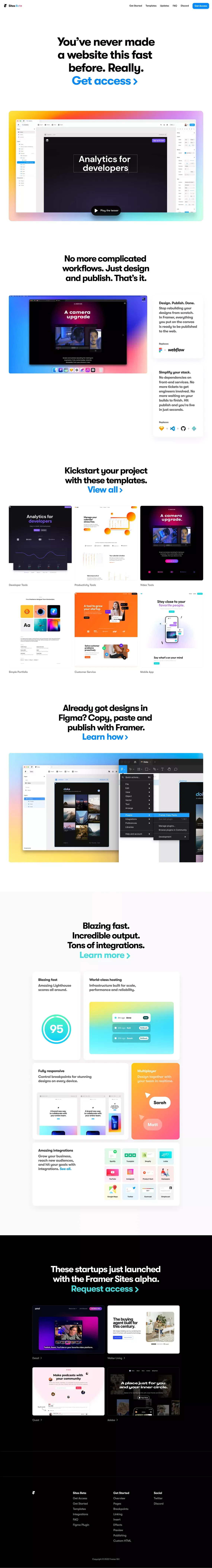 Framer: Design beautiful websites in minutes - Landing design