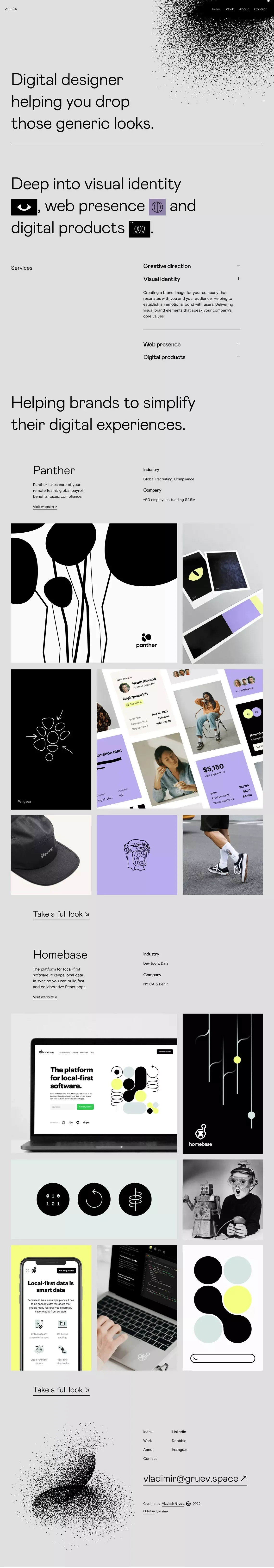 Vladimir Gruev - Digital Designer - Portfolio design