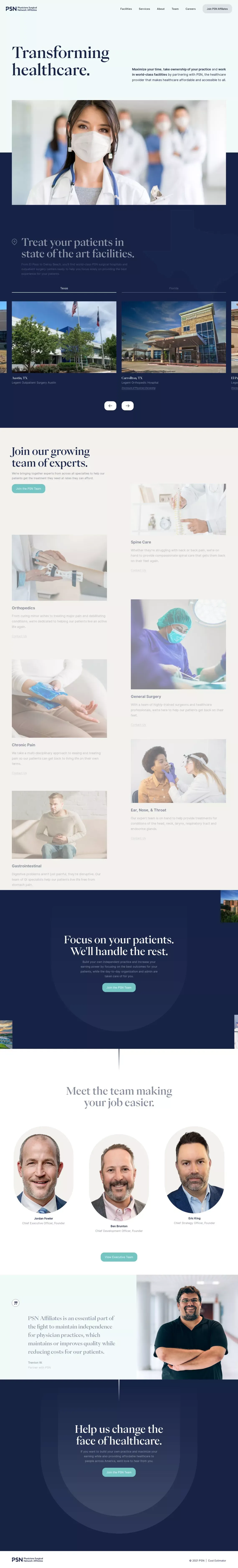 PSN Affiliates - website design
