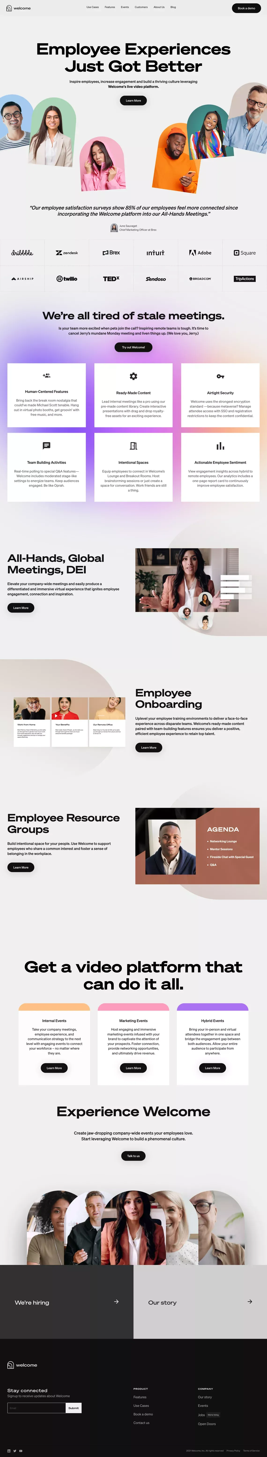 Welcome | Virtual Engagement Made Simple. - Landing design