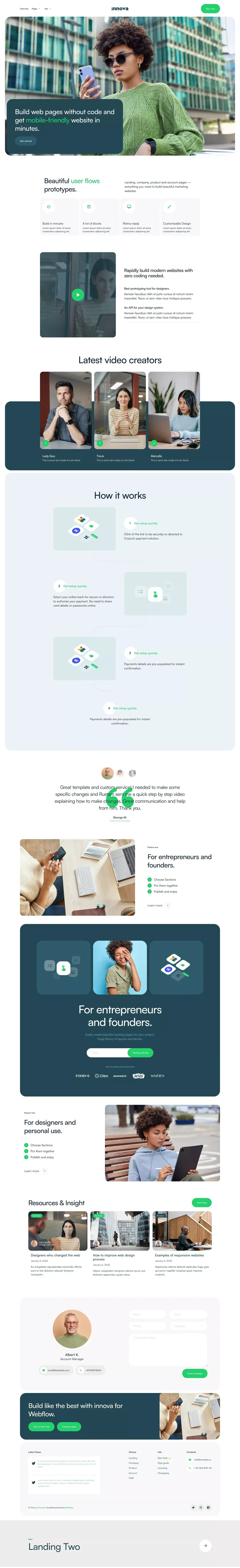 Innova – Webflow Website Template - Template design