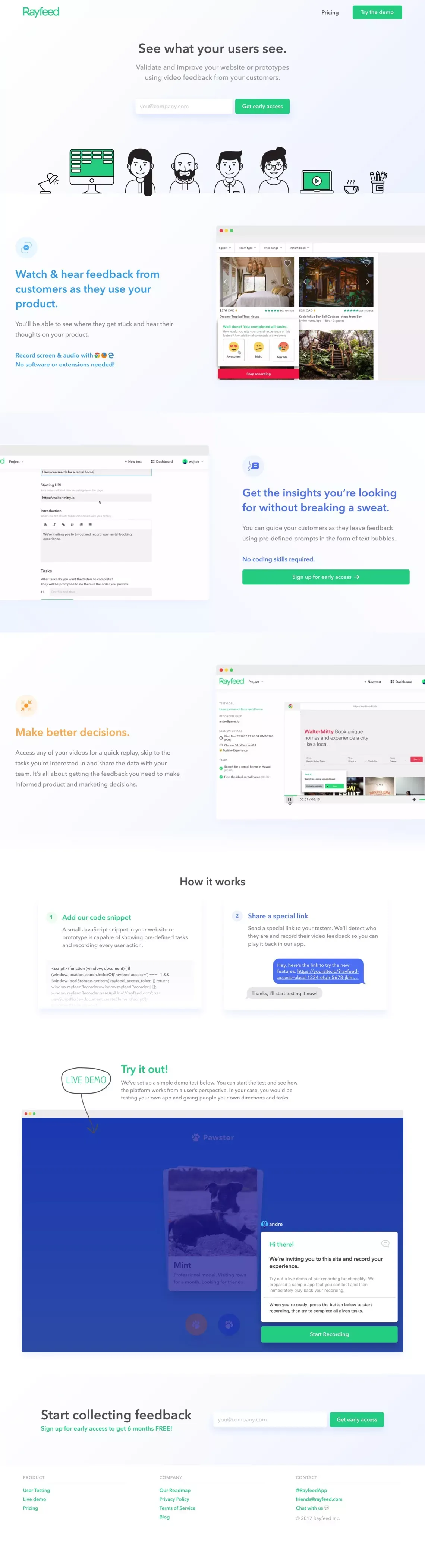 Rayfeed - Landing design