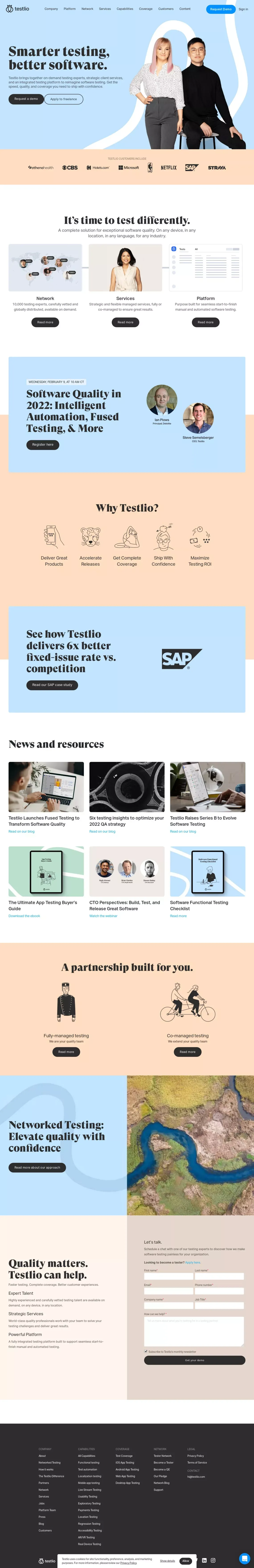 Testlio | Functional QA, user experience testing for web and mobile apps - Landing design