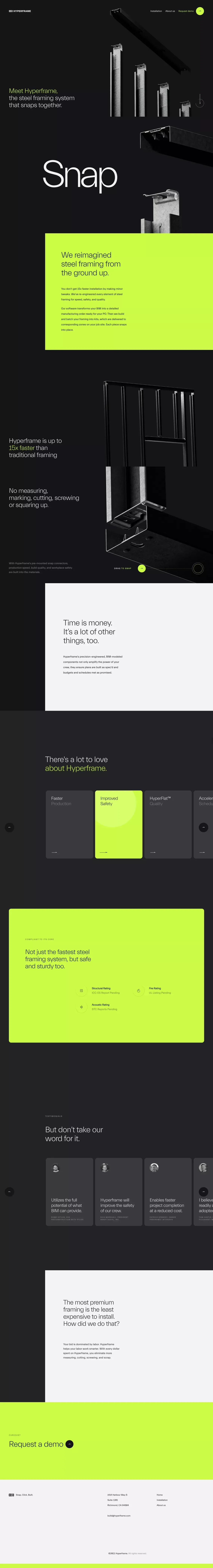 Hyperframe - Landing design
