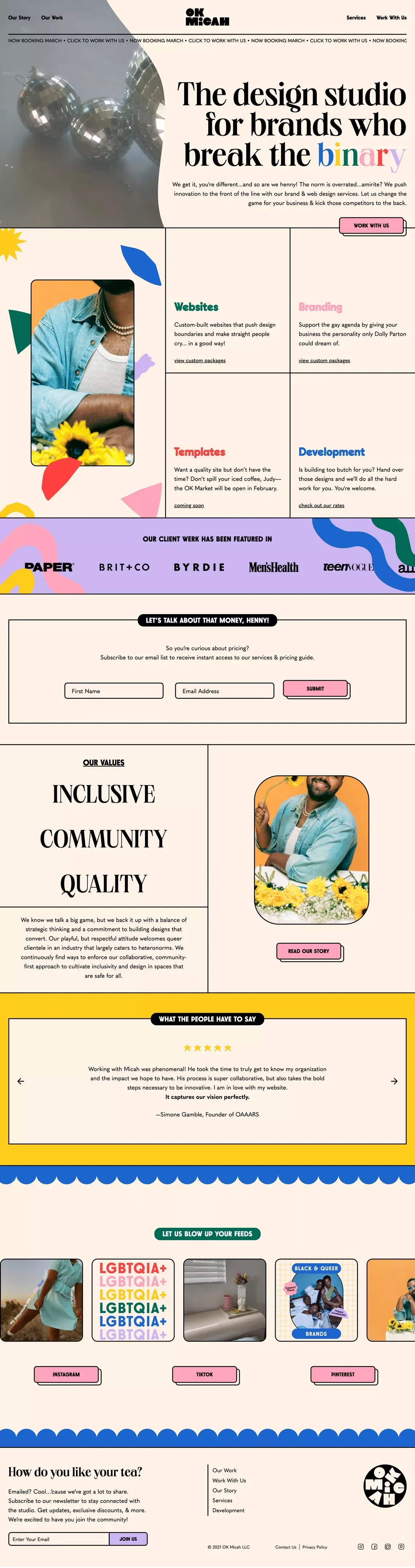 OK Micah | Brand & Web Design Studio - Portfolio design