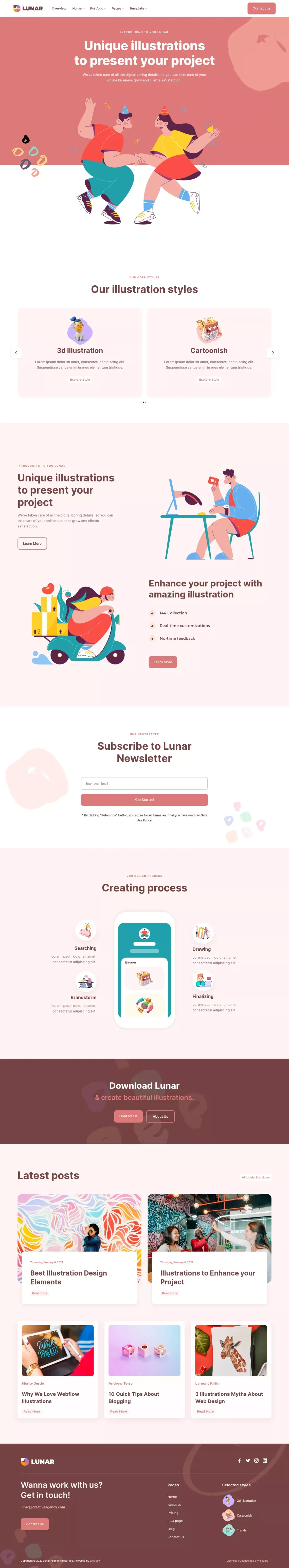 Lunar - Webflow Website Template - Template design