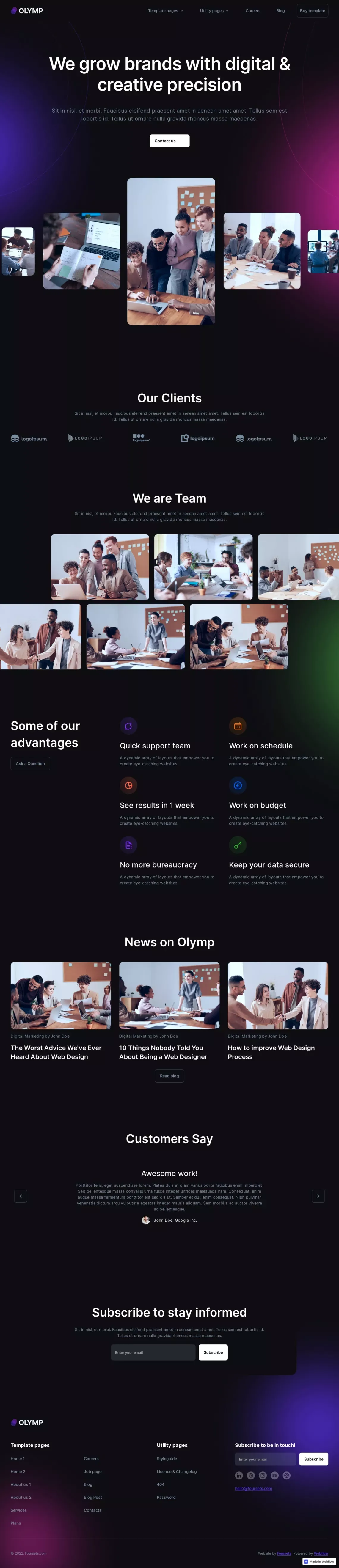 Home 1 - Olymp Webflow Template - website design