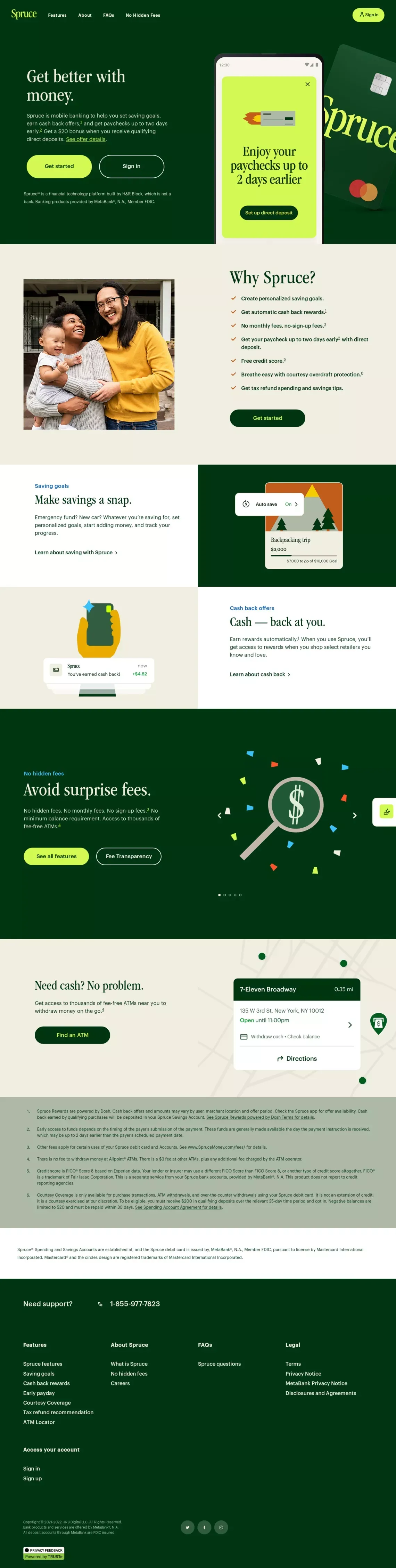 Mobile Banking for People Who Want to Be Good with Money | Spruce - Landing design