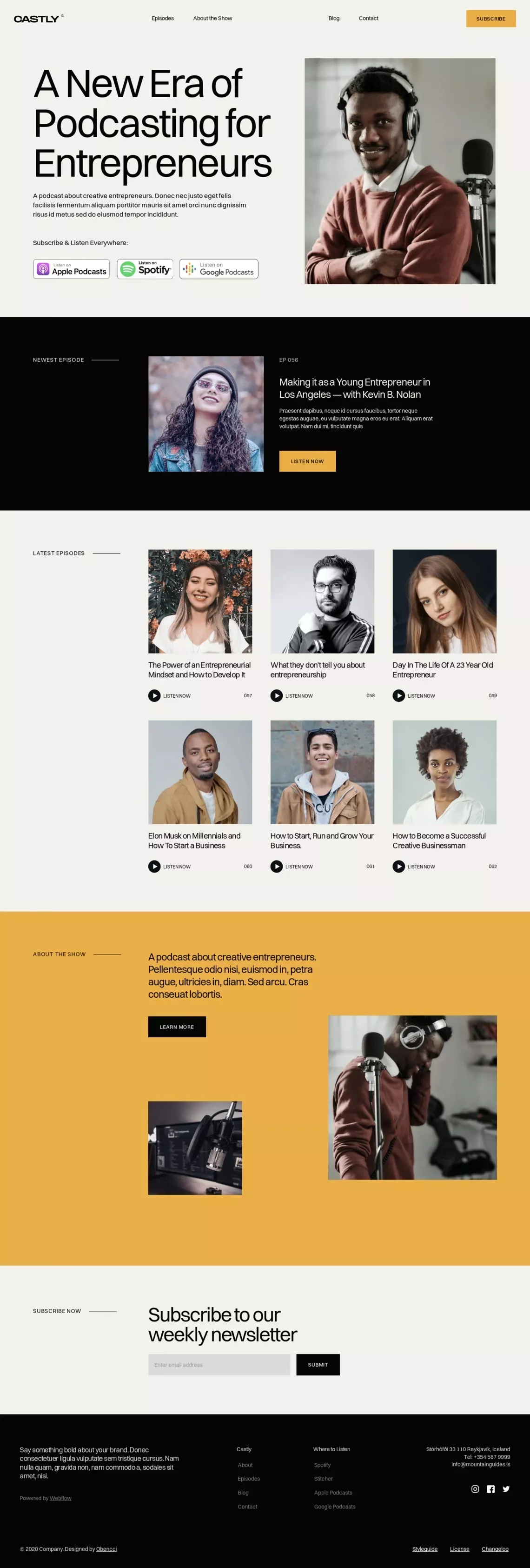 Castly - Webflow Website Template - Template design
