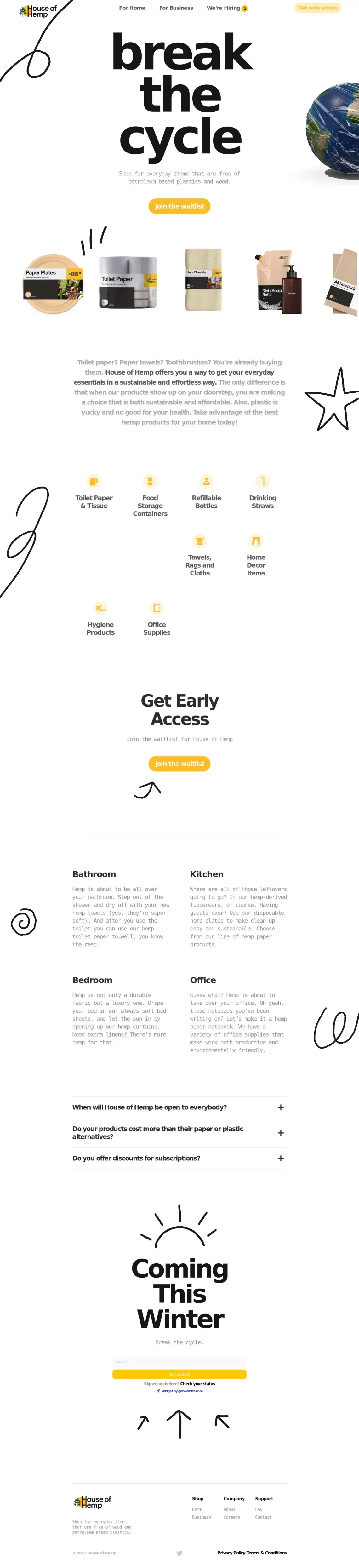 House of Hemp – Break the Cycle - website design