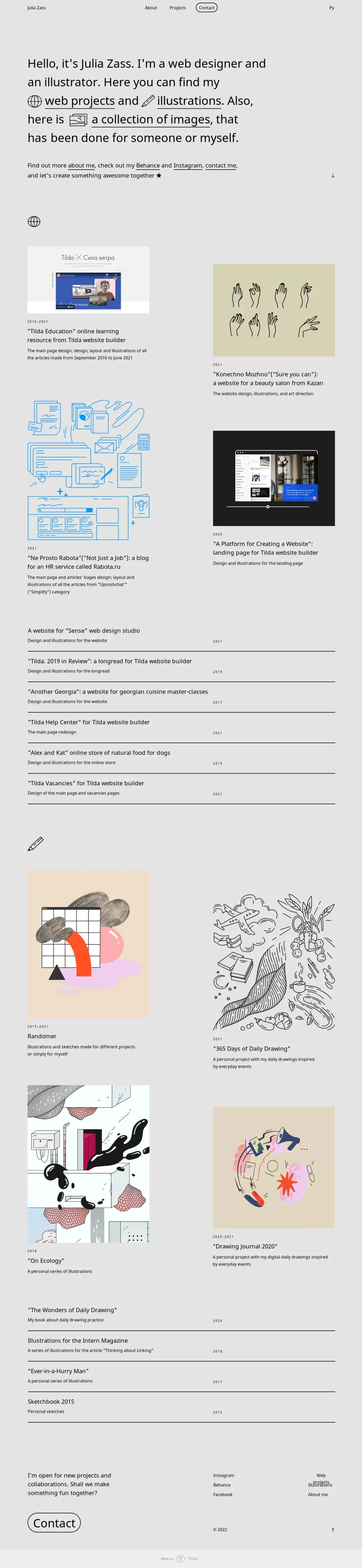 Julia Zass - website design