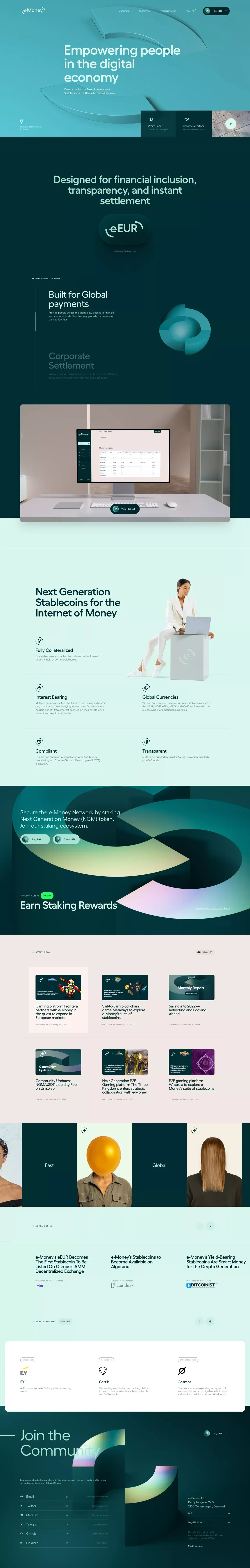 e-Money | Empowering people in the digital economy - Landing design