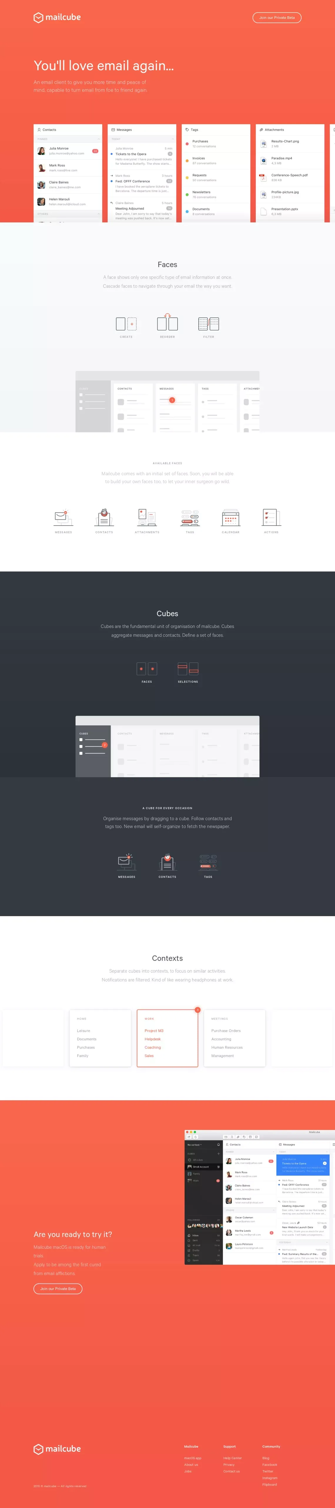 all you need is | mailcube - Landing design